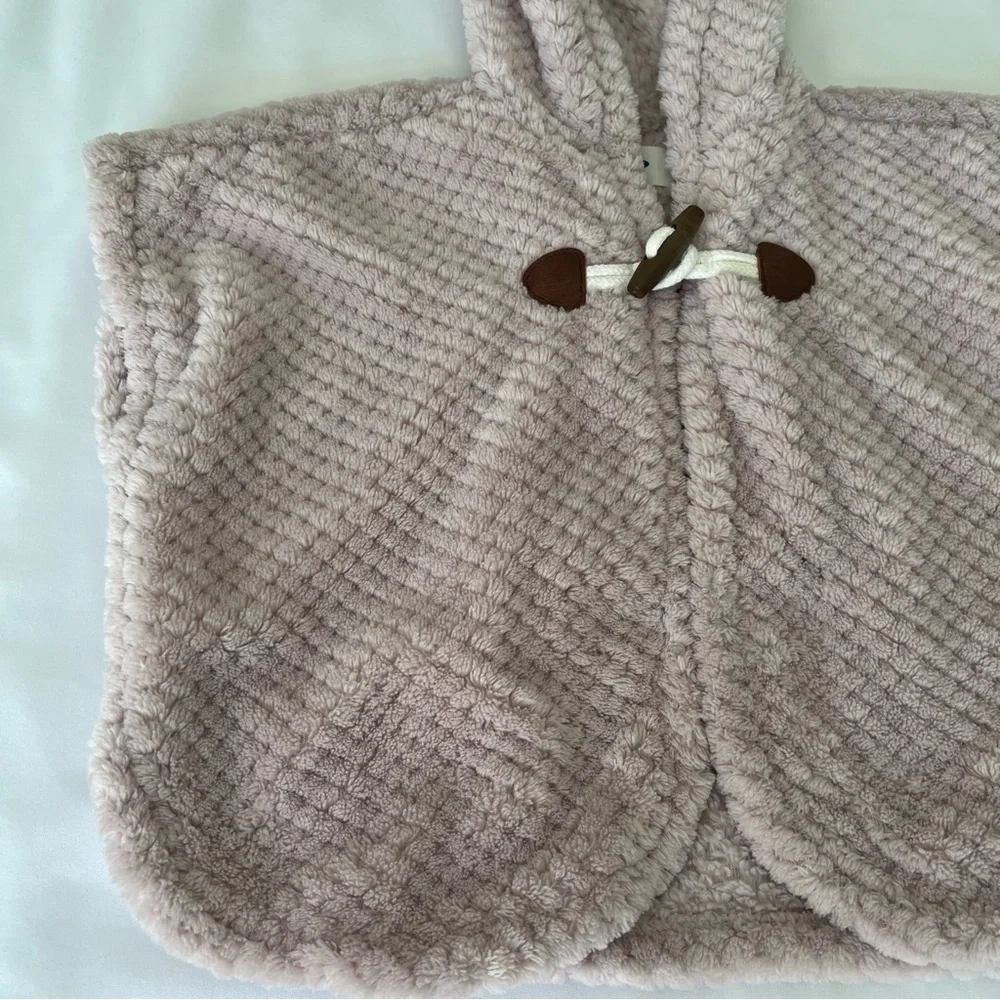 old navy dusty‎ rose hooded poncho girls